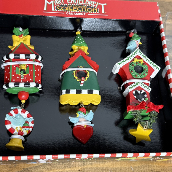 Vintage Mary Engelbreit Christmas Tree Ornaments Birdhouses Bird Theme Gift New - Picture 2 of 11